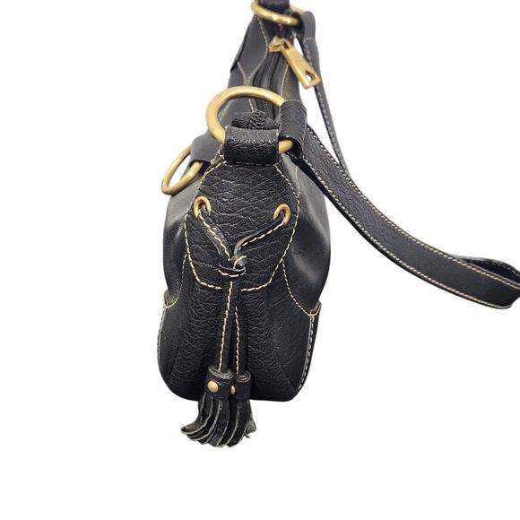 THE SAK BROWN LEATHER PURSE TASSELS SMALL SHOULDER BAG GOLD Y2k 90s 2000s HOBO - Picture 5 of 11